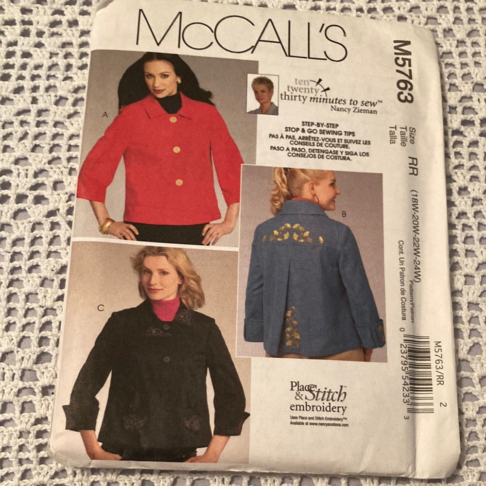 McCall’s Sewing Pattern M5763 Sizes 18W-20W-22W-24W was copyrighted in 2…